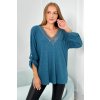 slo pl Bluzka s viskozou s ozdobnou cipkou namorny 26114 1