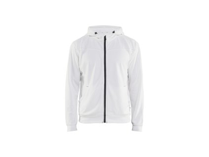 3363 Mikina s kapucí a zipem po celé délce (Farba Bílá/tmave šedá, Veľkosť XS)