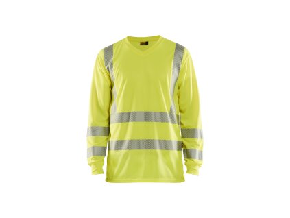 3385 Výstražné tricko s dlouhými rukávy a ochranou proti UV zárení (Farba Žlutá, Veľkosť XS)
