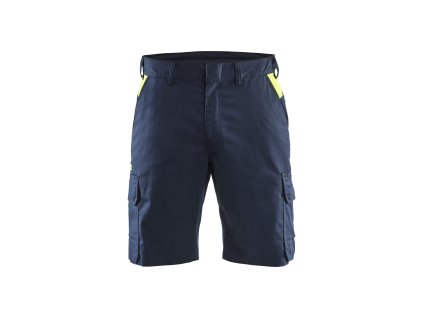1446 Průmyslové strečové šortky (Farba Tmavá námořnická modrá / Reflexní žlutá, Veľkosť C44)