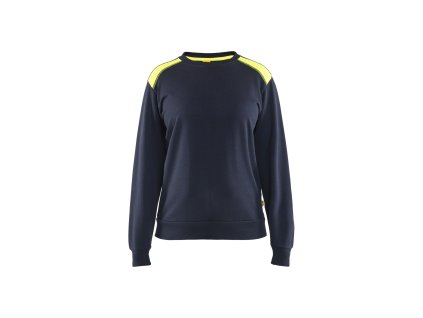 3408 Dámská mikina (Farba Tmavá námořnická modrá / Reflexní žlutá, Veľkosť XS)