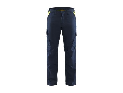 1448 SERVISNÍ KALHOTY SE STRECOVÝMI DÍLY (Farba Tmavá námořnická modrá / Reflexní žlutá, Veľkosť C44)