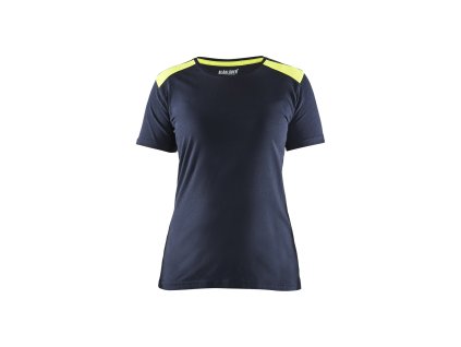3479 Dámské tricko (Farba Tmavá námořnická modrá / Reflexní žlutá, Veľkosť XS)