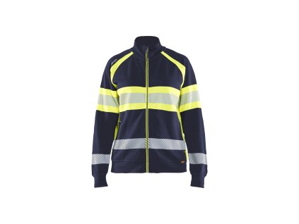 3505 Dámská reflexní mikina (Farba Námornická modr/žlutá, Veľkosť XS)