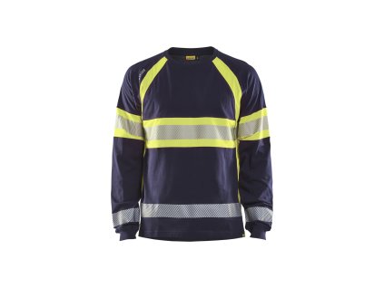3510 Výstražné tricko a dlouhými rukávy (Farba Námornická modr/žlutá, Veľkosť XS)