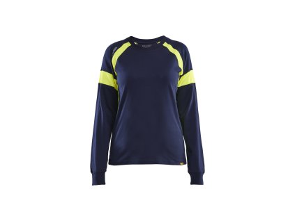 3521 Dámské tričko ve vysoce viditelné barvě s dlouhým rukávem (Farba Námornická modr/žlutá, Veľkosť XS)