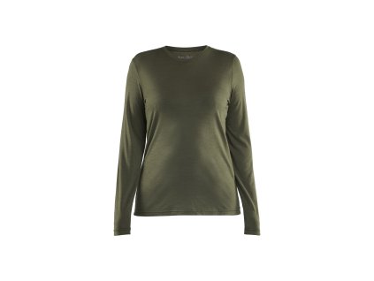 3539 DÁMSKÉ TRIČKO Z VLNY MERINO S DLOUHÝMI RUKÁVY (Farba Noc v lese, Veľkosť XS)