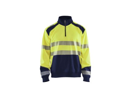 3556 Výstražná Mikina s krátkým zipem (Farba Žlutá/námornická modr, Veľkosť XS)