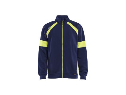 3567 Mikina v barvě s vysokou viditelností se zipem po celé délce (Farba Námornická modr/žlutá, Veľkosť XS)