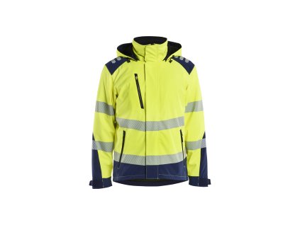 4400 Lehká softshellová bunda ve vysoce viditelné barvě s podšívkou (Farba Žlutá/námornická modr, Veľkosť XS)