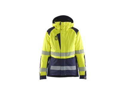 4456 Dámská zimní reflexní bunda (Farba Žlutá/námornická modr, Veľkosť XS)
