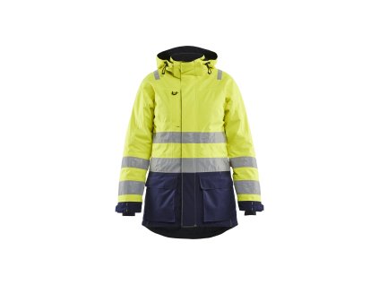 4472 Dámská zimní reflexní parka (Farba Žlutá/námornická modr, Veľkosť XS)