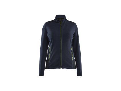 4766 Dámská mikrofleecová bunda (Farba Tmavá námořnická modrá / Reflexní žlutá, Veľkosť XS)