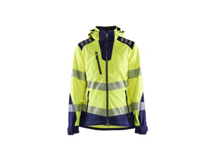 4791 Dámská jasně viditelná softshelová bunda (Farba Žlutá/námornická modr, Veľkosť XS)
