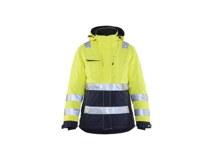 4872 Dámská výstražná zimní bunda (Farba Žlutá/námornická modr, Veľkosť XS)