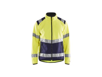 4877 Softshellová výstražná bunda (Farba Žlutá/námornická modr, Veľkosť XS)