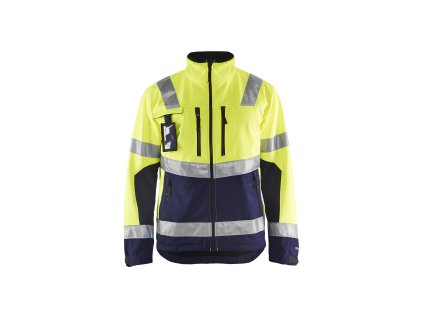 4900 Softshellová výstražná bunda (Farba Žlutá/námornická modr, Veľkosť S)