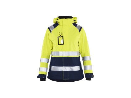 4904 Dámská nepromokavá výstražná bunda (Farba Žlutá/námornická modr, Veľkosť XS)