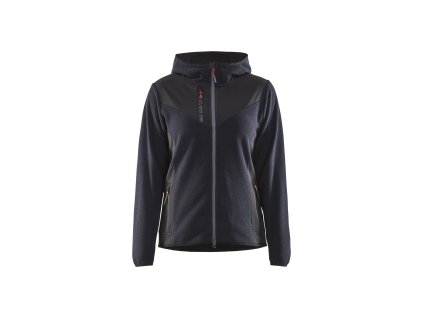 5941 DÁMSKÁ PLETENÁ BUNDA (Farba Tmavá námornická modr/cerná, Veľkosť XS)