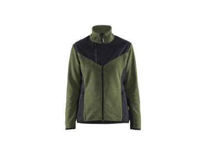 5943 Dámská pletená bunda se softshellem (Farba Autumn green/Black, Veľkosť XS)