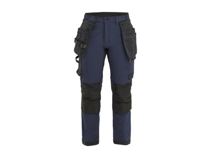 7121 Dámské řemeslnické kalhoty se čtyřsměrným strečem (Farba Tmavá námornická modr/cerná, Veľkosť C32)