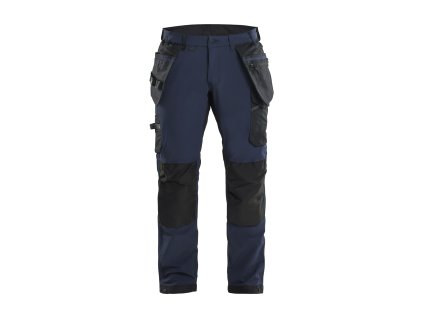 1522 Remeslnické kalhoty strecové ve 4 smerech (Farba Tmavá námornická modr/cerná, Veľkosť C44)