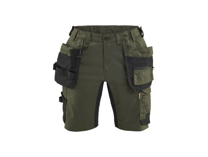 7133 Dámské řemeslnické šortky se strečem (Farba Noc v lese/černá, Veľkosť C32)