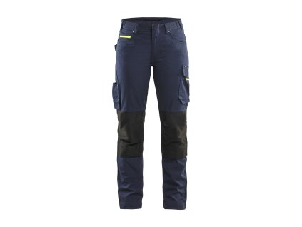 7195 Dámské servisní kalhoty se strečem (Farba Tmavá námořnická modrá / Reflexní žlutá, Veľkosť C32)