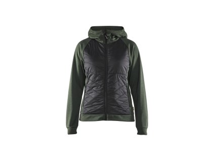 3464 Dámský hybridní svetr (Farba Autumn green/Black, Veľkosť XS)