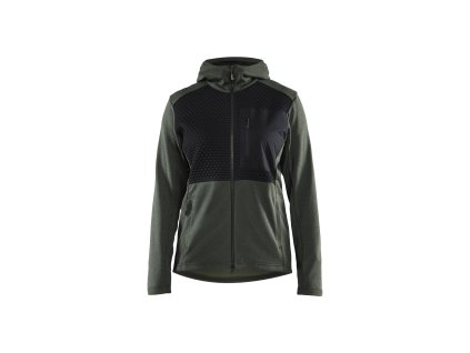 3542 Mikina se zipem po celé délce (Farba Autumn green/Black, Veľkosť XS)