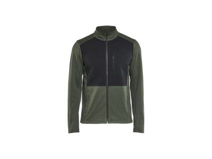 3548 Sweatshirt Full zip (Farba Autumn green/Black, Veľkosť XS)