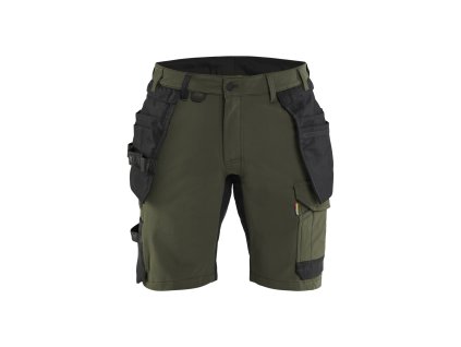 1702 Řemeslnické šortky se čtyřsměrným strečem (Farba Noc v lese/černá, Veľkosť C44)