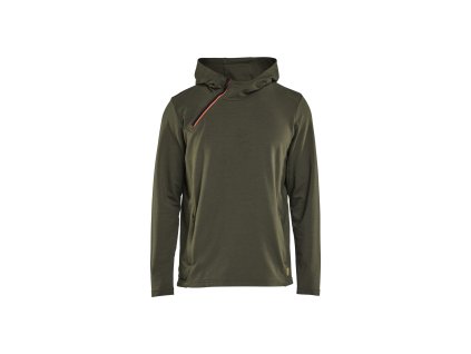 3594 Mikina s kapucí a polovičním zipem (Farba Noc v lese, Veľkosť XS)