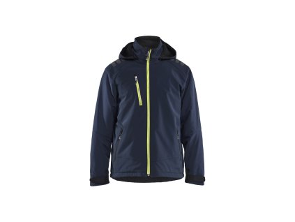 4750 Zimní softshellová bunda s lehkou podšívkou (Farba Tmavá námořnická modrá / Reflexní žlutá, Veľkosť XS)