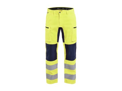 1585 Výstražné kalhoty se strecovými díly (Farba Žlutá/námornická modr, Veľkosť C44)