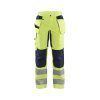 7163 Dámské výstražné kalhoty a strecovými díly (Farba Žlutá/námornická modr, Veľkosť C34)