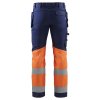 1558 Výstražné kalhoty se strecovými díly (Farba Námornická modr/žlutá, Veľkosť C44)