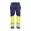 1558 Výstražné kalhoty se strecovými díly (Farba Námornická modr/žlutá, Veľkosť C44)