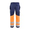 1558 Výstražné kalhoty se strecovými díly (Farba Námornická modr/žlutá, Veľkosť C44)