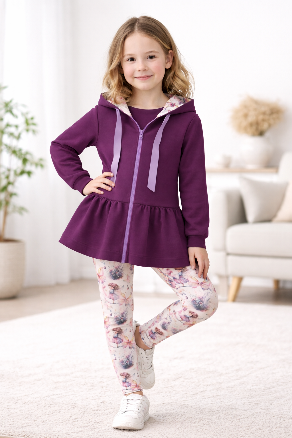 Dívčí souprava mikina a legíny vzor vîla