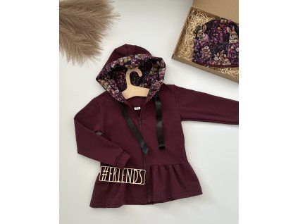 Dětská mikina na zip s volánkem