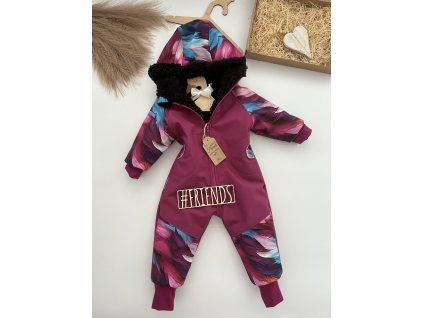 Rostoucí zimní softshellový overal s beránkem