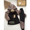 Rostoucí softshellová souprava jaro, podzim, léto, černá, leopard