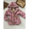 Dětská softshellová bunda s beránkem, zimní, starorůžová, holka