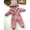 Dětský rostoucí softshellový overal, zateplený, mírná zima, chladné jaro/podzim, starorůžová