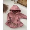 Dětská softshellová souprava, rostoucí, bunda s volánkem, starorůžová