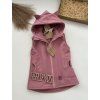 Dětská softshellová vesta s oušky, starorůžová