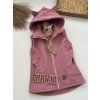Dětská softshellová vesta s oušky, starorůžová