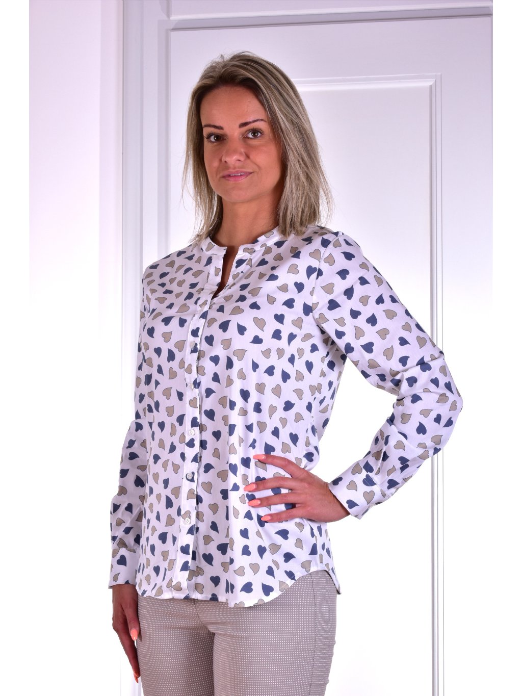 Dámská košile VALENTINAS 65 Blouse Bleu-Fango (velikost L)