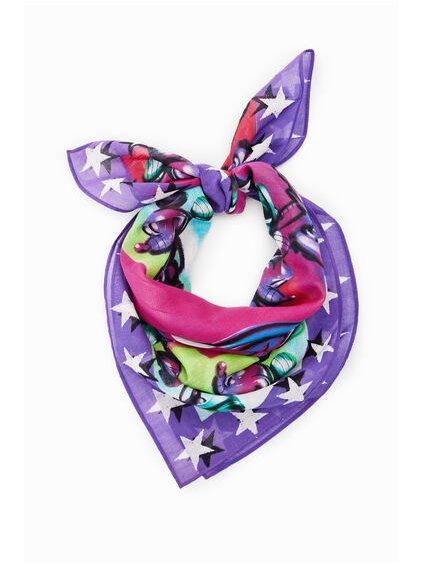 Dámský šátek DESIGUAL 23WAWA30 5023 FOU STARS MICKEY LACROIX